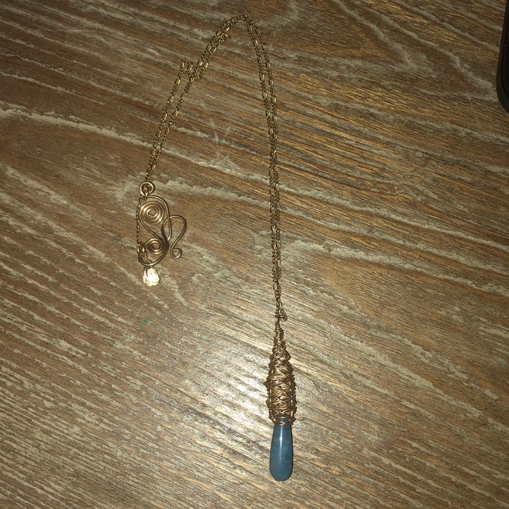 Gold and blue stone necklace